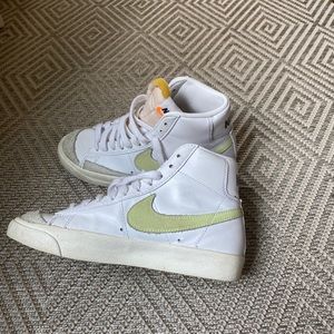 Green and white Nike blazers. Size 5.5